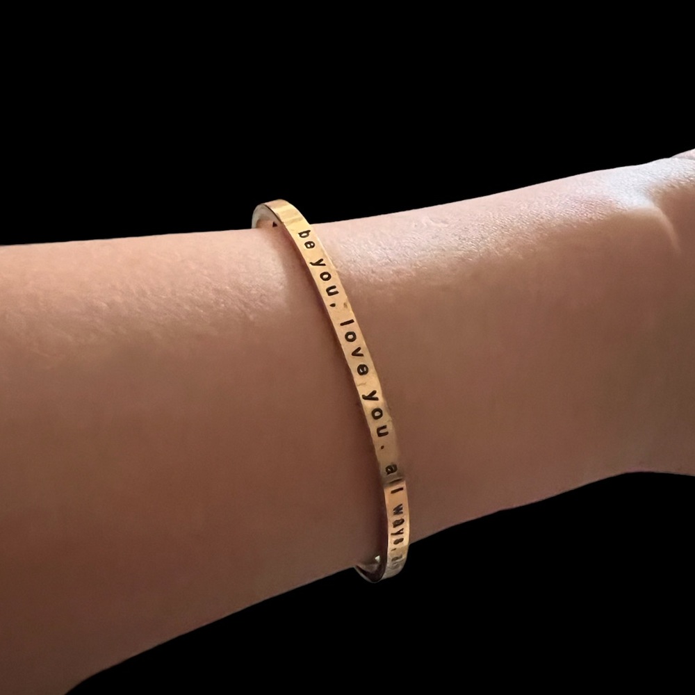 Mantraband be you. love you. all ways. always. Adjustable Bracelet in Rose Gold